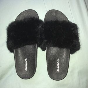 Faux Fur Sandals